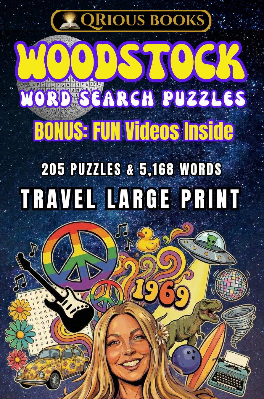 Woodstock Word Search Puzzles, Travel Large Print cover